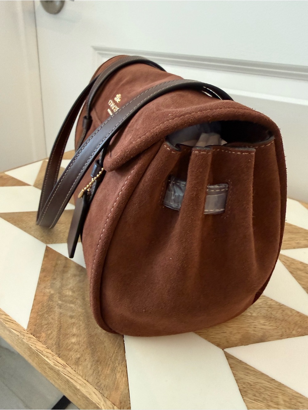 Coach Bridget Brown Suede Shoulder Bag - Picture 6 of 8